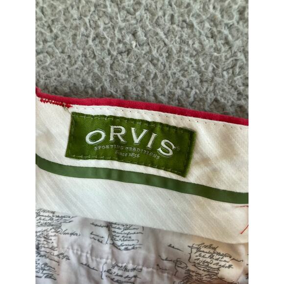 Orvis Shorts 44 Elephant Embroidery Novelty Chino High Rise Pink Preppy (39 x 8) - Picture 6 of 13
